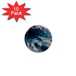 Tsunami Waves Ocean Sea Water Rough Seas 1  Mini Buttons (10 pack)  Front