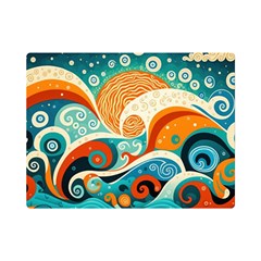 Waves Ocean Sea Abstract Whimsical Abstract Art 4 Premium Plush Fleece Blanket (mini) by Wegoenart
