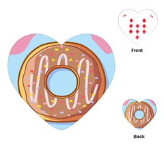 Dessert Food Donut Sweet Decor Chocolate Bread Playing Cards Single Design (heart) by Uceng