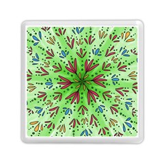 Flower Mandala Art Drawing Spring Background Memory Card Reader (square) by Uceng