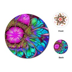 Abstract Art Psychedelic Experimental Playing Cards Single Design (round) by Uceng