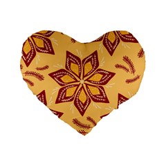 Flower Mandala Template Sketch Drawing Art Standard 16  Premium Heart Shape Cushions by Uceng