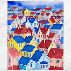 City Houses Cute Drawing Landscape Village Canvas 11  X 14  by Uceng