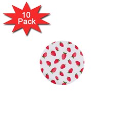 Strawberry 1  Mini Buttons (10 Pack)  by SychEva