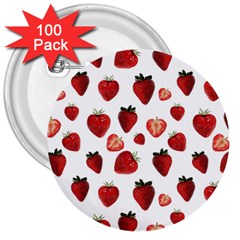 Strawberry Watercolor 3  Buttons (100 Pack)  by SychEva