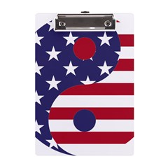 Yang Yin America Flag Abstract Art Asian Balance A5 Acrylic Clipboard by Wegoenart