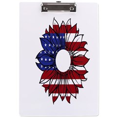 Us Flag Flower Sunshine Flag America Usa A4 Acrylic Clipboard by Wegoenart