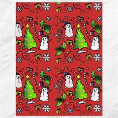 Santa Snowman Gift Holiday Christmas Cartoon Canvas 36  X 48  by Ravend