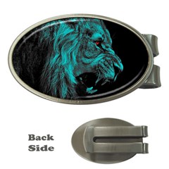 Angry Male Lion Predator Carnivore Money Clips (oval)  by Salman4z