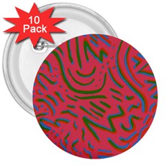 Pattern Saying Wavy 3  Buttons (10 Pack)  by Salman4z
