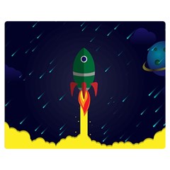 Rocket Halftone Astrology Astronaut Premium Plush Fleece Blanket (medium) by Salman4z