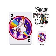 Badge Patch Pink Rainbow Rocket Playing Cards 54 Designs (mini) by Salman4z