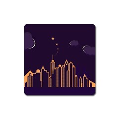 Skyscraper Town Urban Towers Square Magnet by Salman4z