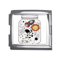 Astronaut Drawing Planet Mega Link Italian Charm (18mm) by Salman4z