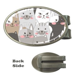 Cute Cats Seamless Pattern Money Clips (oval)  by Salman4z