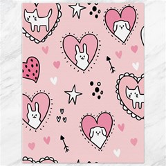 Cartoon Cute Valentines Day Doodle Heart Love Flower Seamless Pattern Vector Canvas 36  X 48  by Salman4z