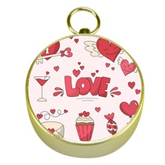 Hand Drawn Valentines Day Element Collection Gold Compasses by Salman4z