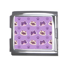 Cute Colorful Cat Kitten With Paw Yarn Ball Seamless Pattern Mega Link Italian Charm (18mm) by Salman4z
