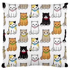 Cat Kitten Seamless Pattern Standard Premium Plush Fleece Cushion Case (one Side) by Salman4z