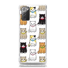 Cat Kitten Seamless Pattern Samsung Galaxy Note 20 Tpu Uv Case by Salman4z