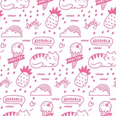Cute-girly-seamless-pattern Play Mat (rectangle) by Salman4z