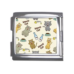 Happy-cats-pattern-background Mega Link Italian Charm (18mm) by Salman4z