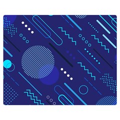 Classic-blue-background-abstract-style Premium Plush Fleece Blanket (medium) by Salman4z