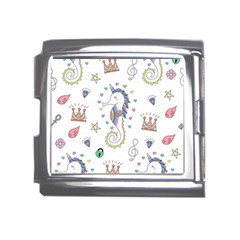 Seamless-pattern-cute-unicorn-cartoon-hand-drawn Mega Link Italian Charm (18mm) by Salman4z