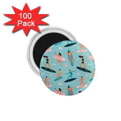 Beach-surfing-surfers-with-surfboards-surfer-rides-wave-summer-outdoors-surfboards-seamless-pattern- 1 75  Magnets (100 Pack)  by Salman4z