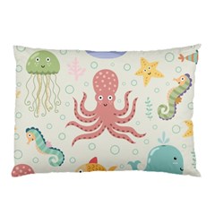 Underwater-seamless-pattern-light-background-funny Pillow Case (two Sides) by Salman4z