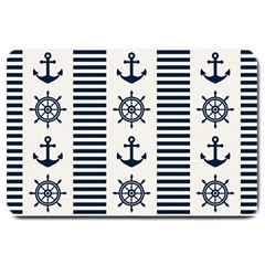 Nautical-seamless-pattern-vector-illustration Large Doormat by Salman4z