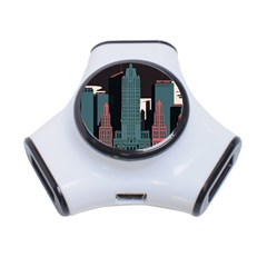 New York City Nyc Skyline Cityscape 3-port Usb Hub by Ravend