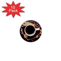 Coffee Cafe Espresso Drink Beverage 1  Mini Buttons (10 Pack)  by Ravend