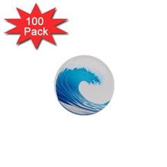 Wave Tsunami Tidal Wave Ocean Sea Water 1  Mini Buttons (100 Pack)  by Ravend