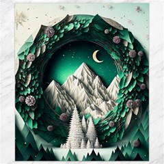 Christmas Wreath Winter Mountains Snow Stars Moon Canvas 8  X 10  by Ravend