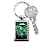 Waterfall Jungle Nature Paper Craft Trees Tropical Key Chain (Rectangle) Front
