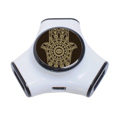 Hamsa-hand-drawn-symbol-with-flower-decorative-pattern 3-port Usb Hub by Salman4z