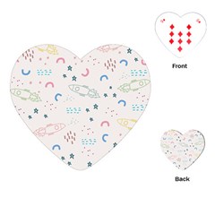 Spaceship Pattern Star Playing Cards Single Design (heart) by danenraven
