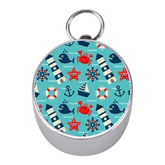 Seamless-pattern-nautical-icons-cartoon-style Mini Silver Compasses by Salman4z