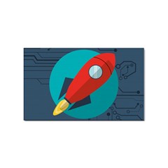 Rocket-with-science-related-icons-image Sticker Rectangular (10 Pack) by Salman4z