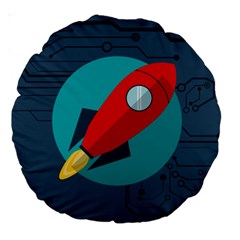Rocket-with-science-related-icons-image Large 18  Premium Round Cushions by Salman4z