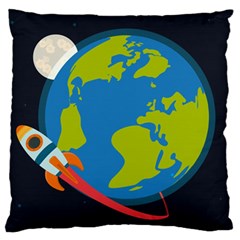 Spaceship-design Standard Premium Plush Fleece Cushion Case (two Sides) by Salman4z