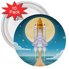 Space-exploration-illustration 3  Buttons (10 Pack)  by Salman4z