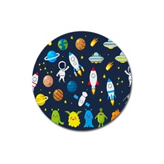 Big-set-cute-astronauts-space-planets-stars-aliens-rockets-ufo-constellations-satellite-moon-rover-v Magnet 3  (round) by Salman4z
