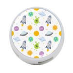 Seamless-pattern-cartoon-space-planets-isolated-white-background 4-Port USB Hub (Two Sides) Back