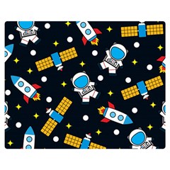 Seamless-adventure-space-vector-pattern-background Premium Plush Fleece Blanket (medium) by Salman4z