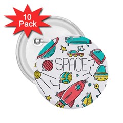 Space-cosmos-seamless-pattern-seamless-pattern-doodle-style 2 25  Buttons (10 Pack)  by Salman4z