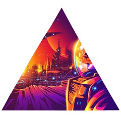 Far-future-human-colonization Wooden Puzzle Triangle by Salman4z