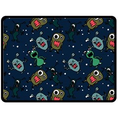 Monster-alien-pattern-seamless-background Fleece Blanket (large) by Salman4z