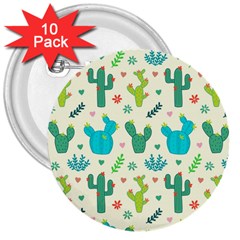 Cactus-succulents-floral-seamless-pattern 3  Buttons (10 Pack)  by Salman4z